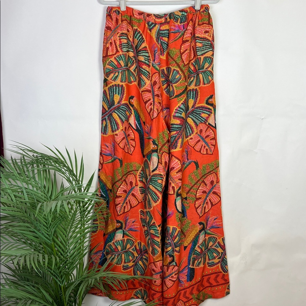 FARM Rio Tropical Wide Leg Palazzo Pants Tropical Birdie Large - Picture 9 of 13